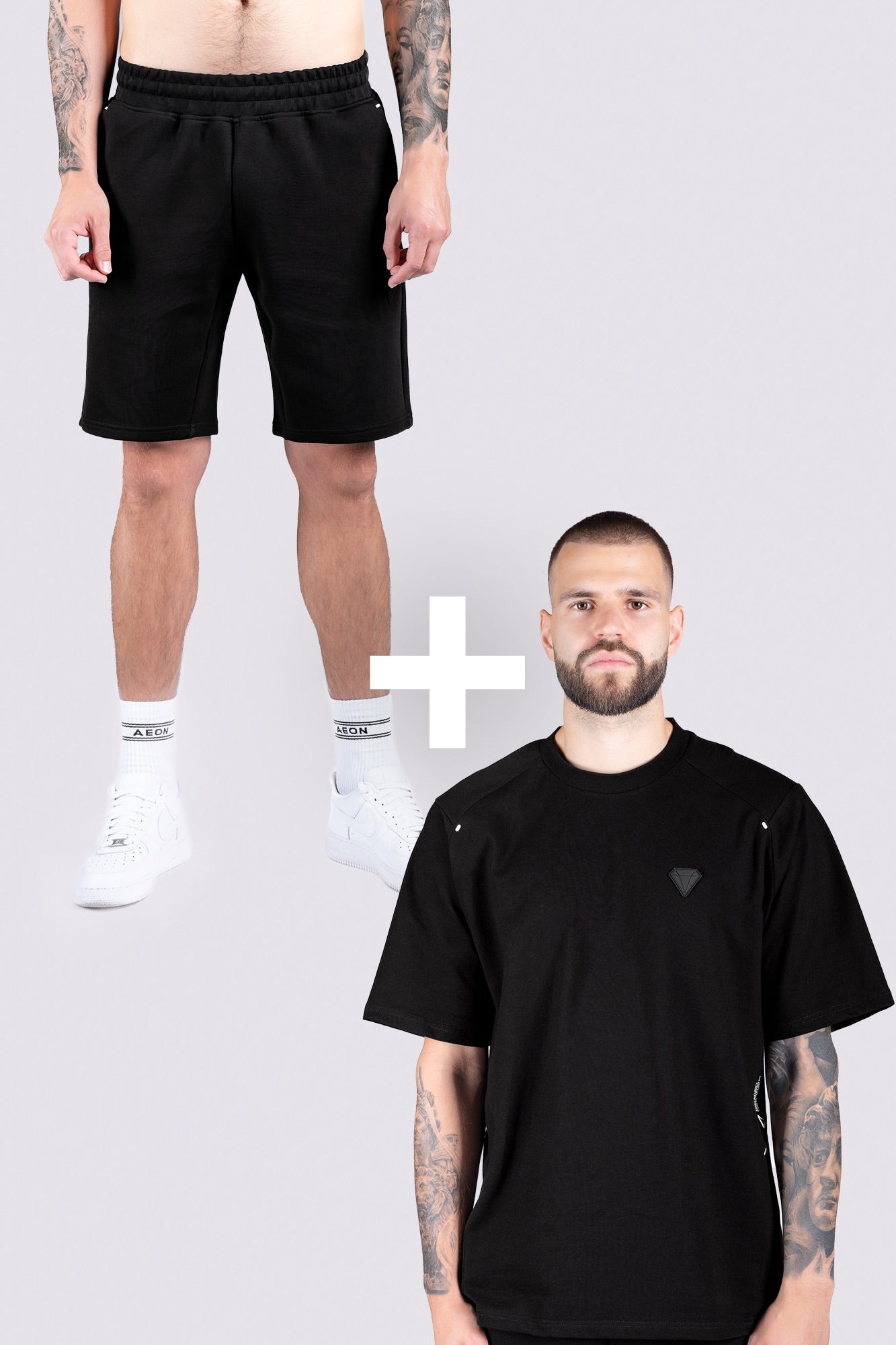 TECHPRO PÁNSKÝ KRÁTKÝ BALÍČEK - BLACK (2-KUSY)