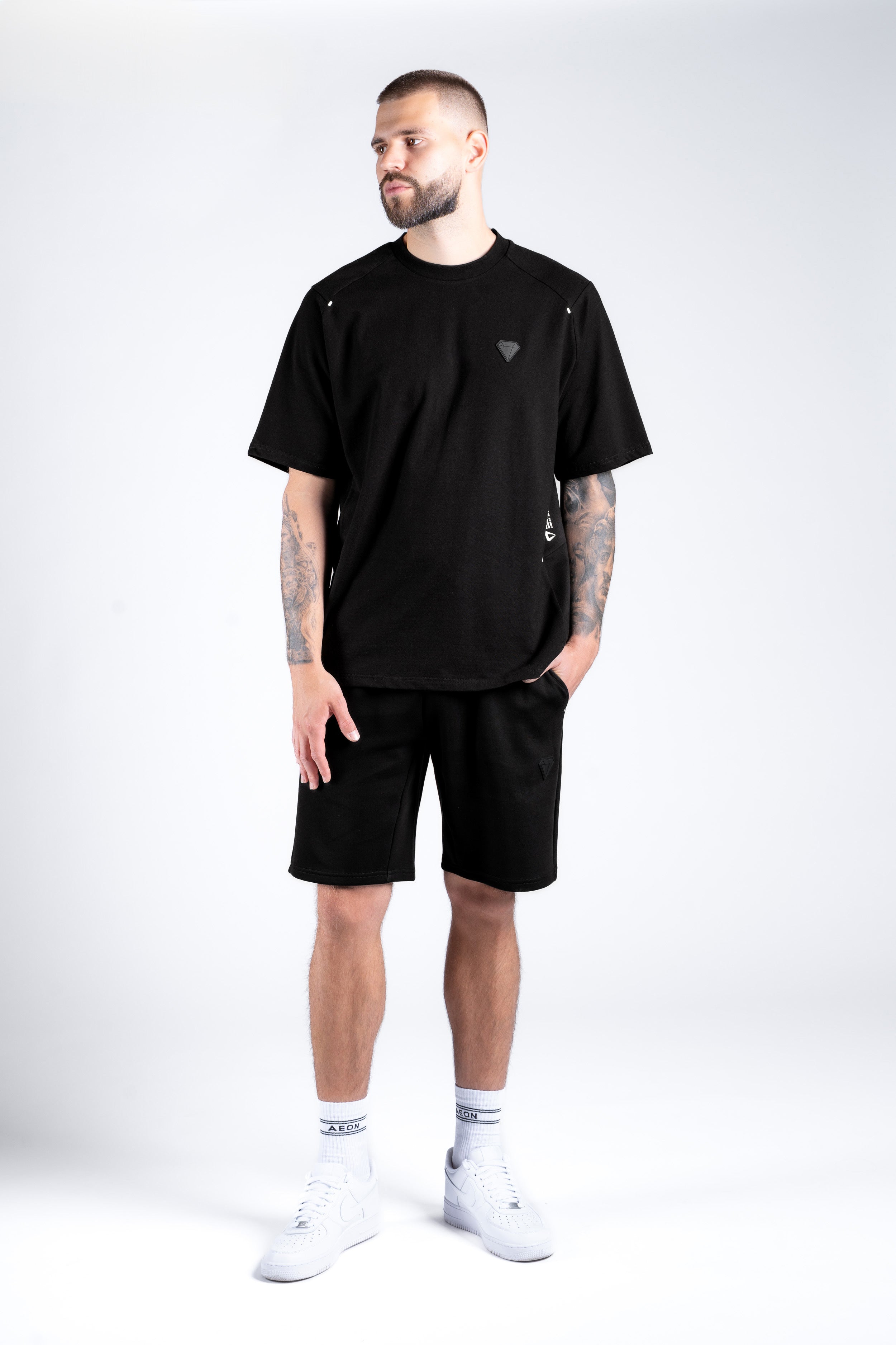 TECHPRO PÁNSKÝ KRÁTKÝ BALÍČEK - BLACK (2-KUSY)