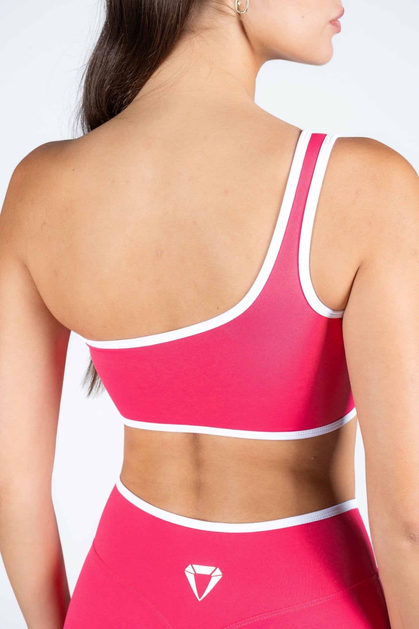 SECOND SKIN CONTRAST ONE SHOULDER BRA - Aeon Athletics
